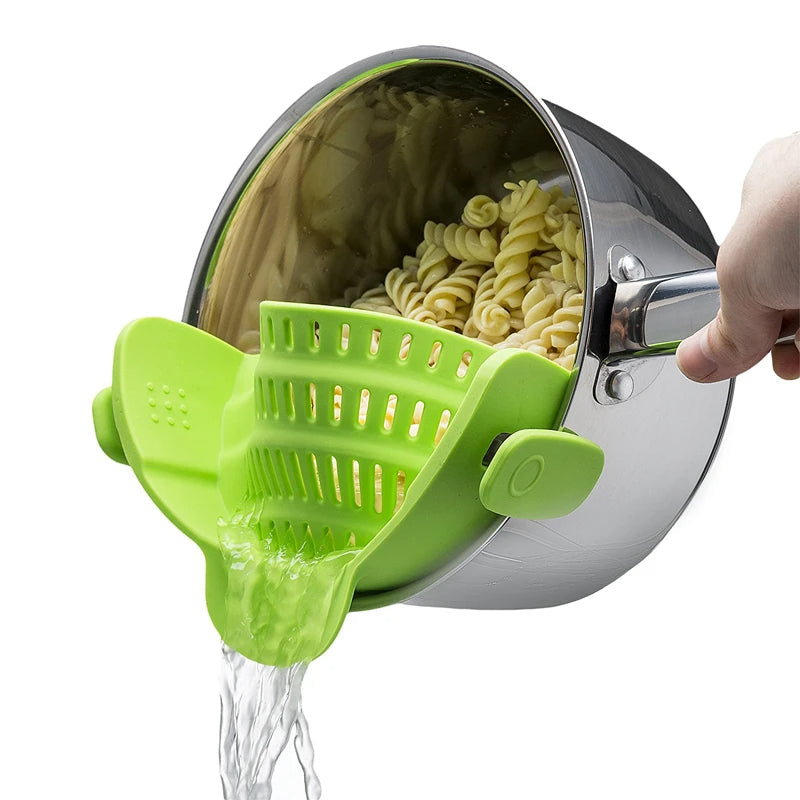 SmartClip Silicone Pot Strainer – Effortless Draining Solution
