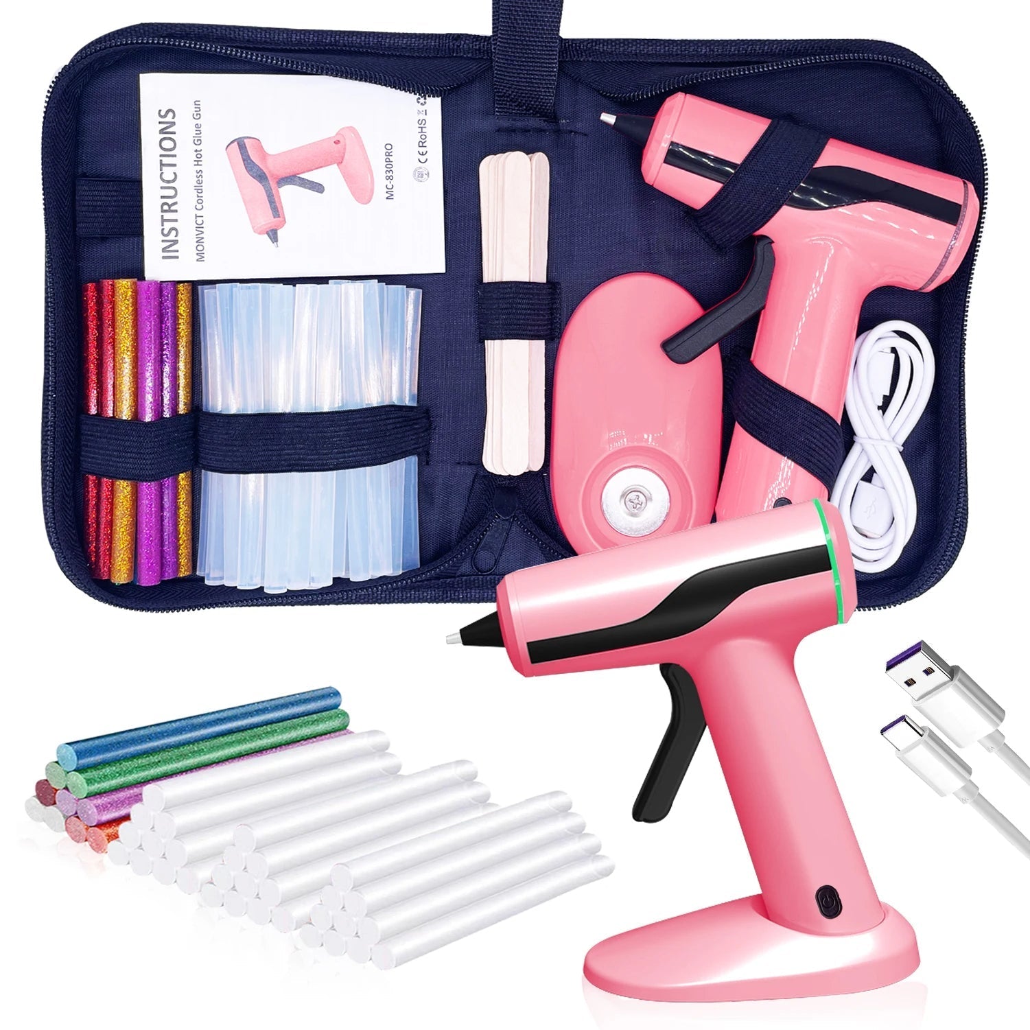 Wireless Crafting Glue Gun Kit with 40 Glue Sticks