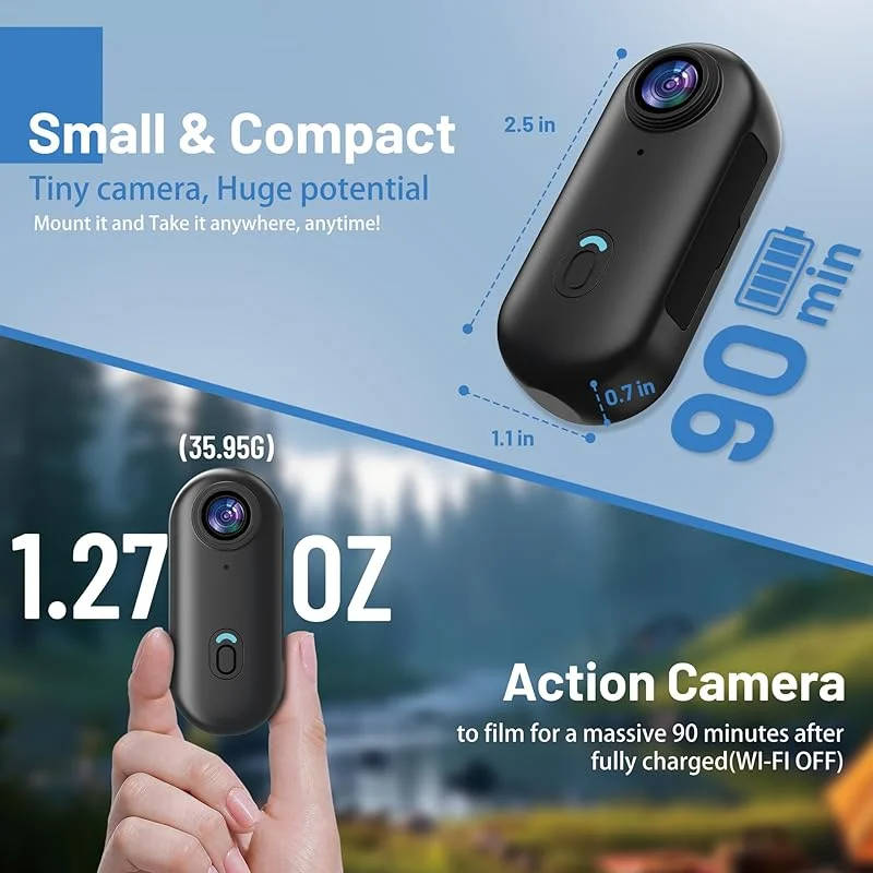 Compact 4K Adventure Camera with Magnetic Mount
