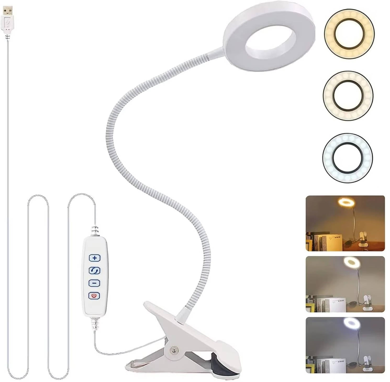 Versatile Clip-On LED Lamp with 360° Flexibility