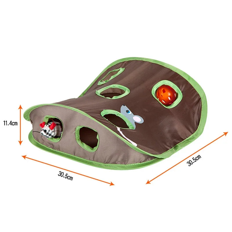 Exciting 9-Hole Cat Play Tunnel with Mouse & Ball