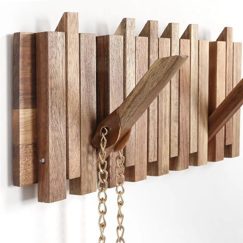Chic Wall-Mounted Coat Holder with 8 Discreet Hooks