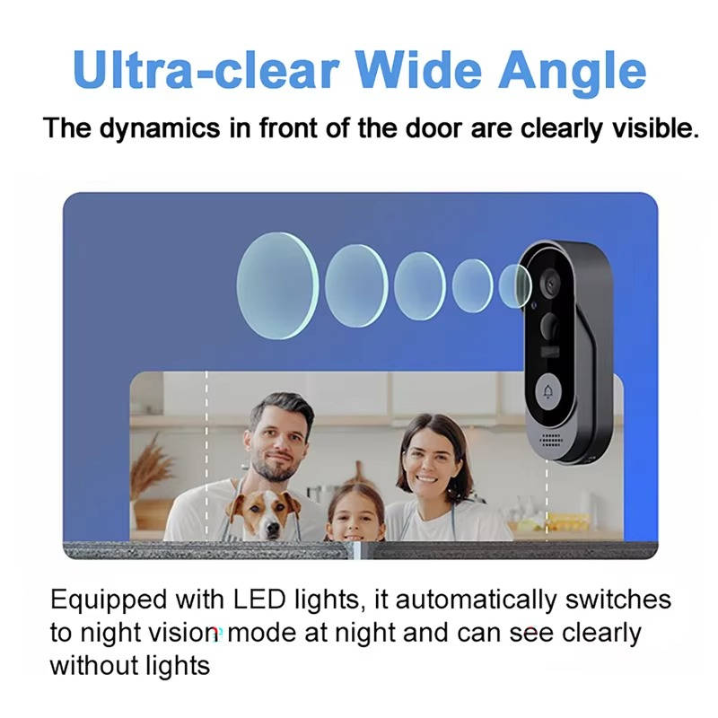 Smart Wireless Video Doorbell – No Fees, Full HD View