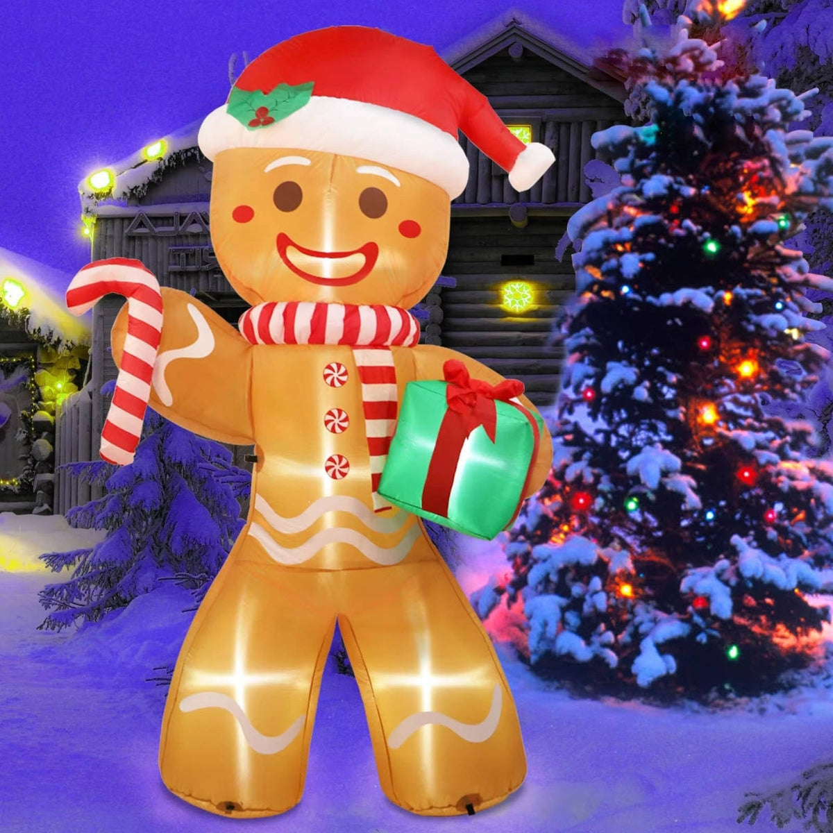Festive Inflatable Climbing Santa for Outdoor Display