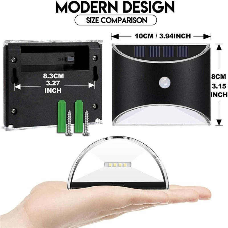 Solar-Powered Outdoor Step Lights with Motion Detection