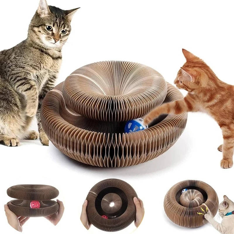 Interactive Cat Scratching Station with Rolling Ball
