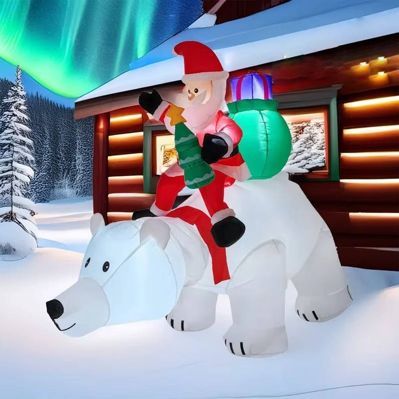 Festive Inflatable Climbing Santa for Outdoor Display