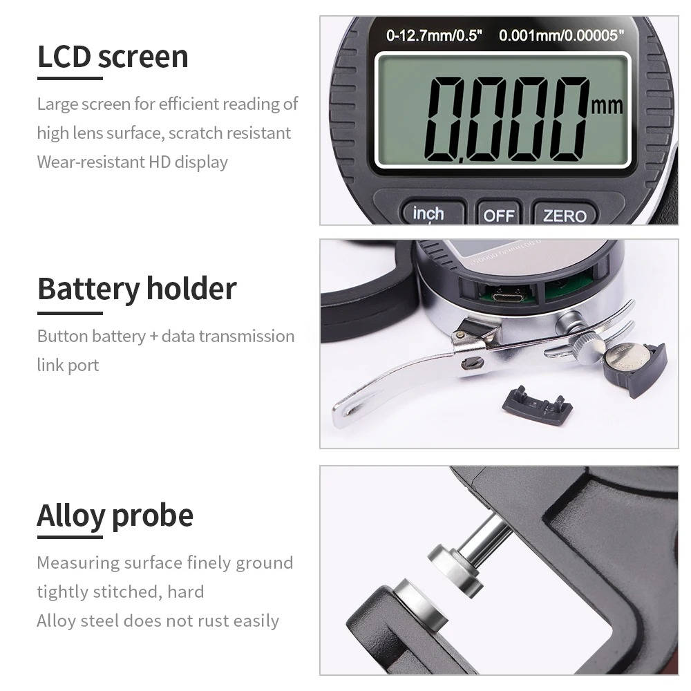 Precision Thickness Meter for Paper, Fabric, and Metal