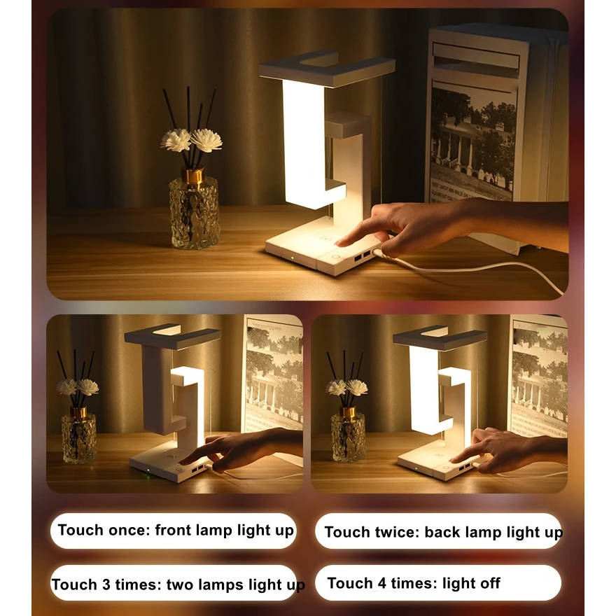 Magnetic Floating Lamp with Integrated Wireless Charging