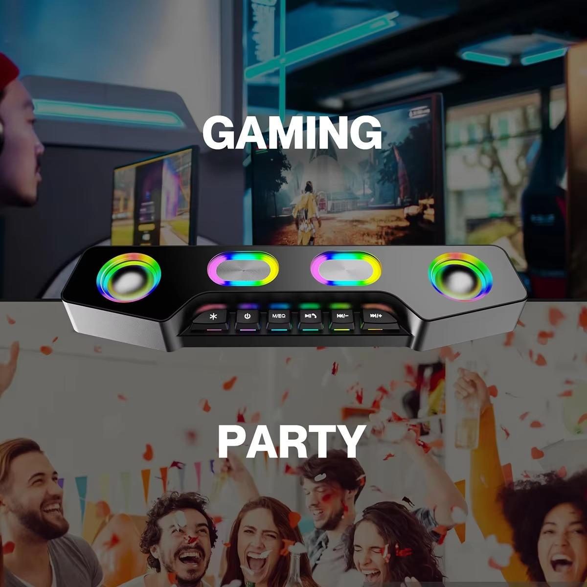 RGB Wireless Speakers for Immersive Gaming Sound