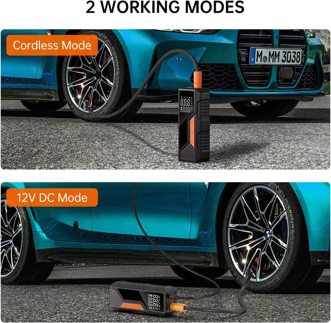 AutoPump Pro: Cordless 150 PSI Tire Inflator with LED Light