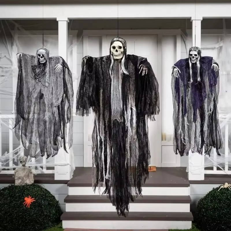 Chilling Halloween Hanging Reapers for Spooky Decor - Set of Three