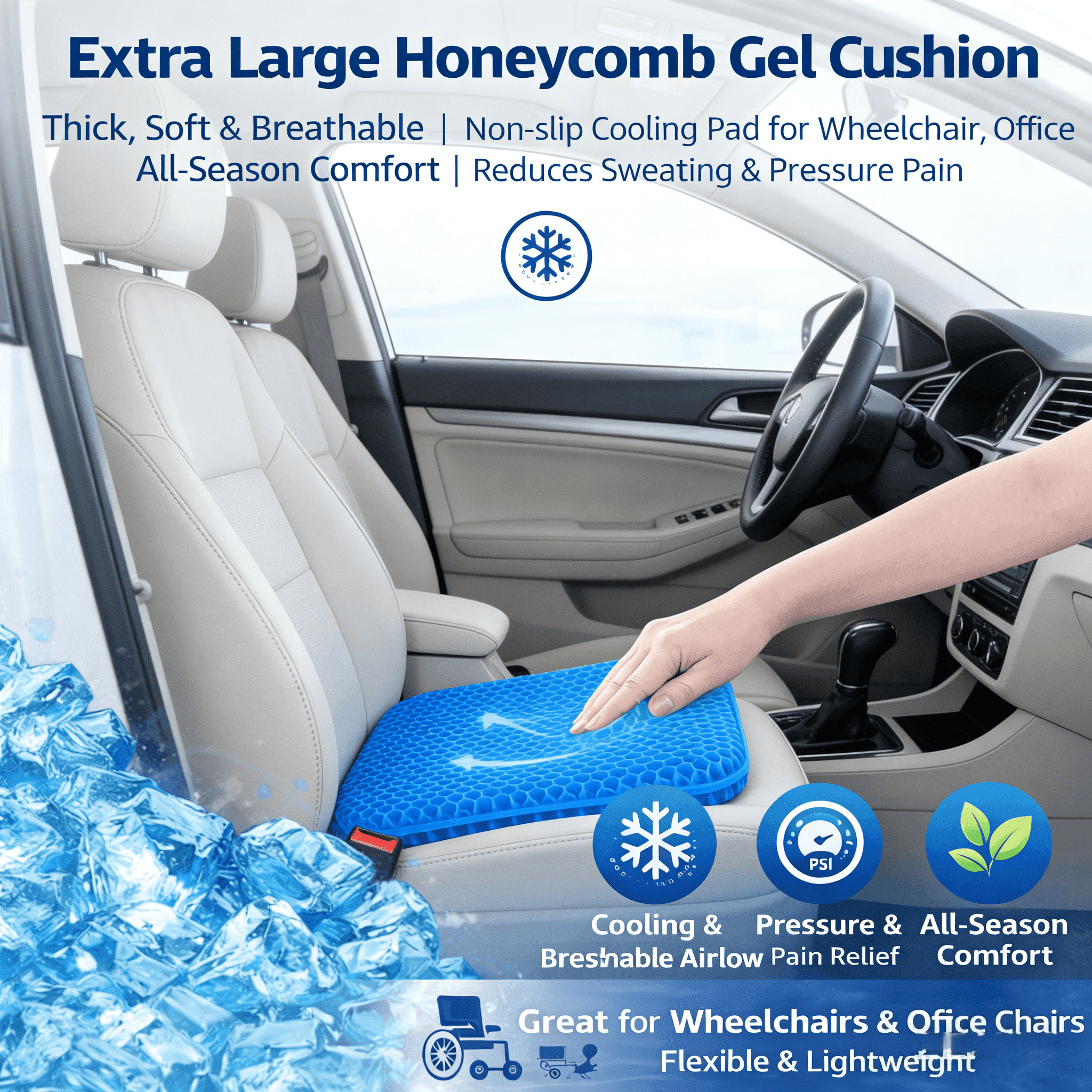 BreezeSeat – Oversized Cooling Comfort Cushion