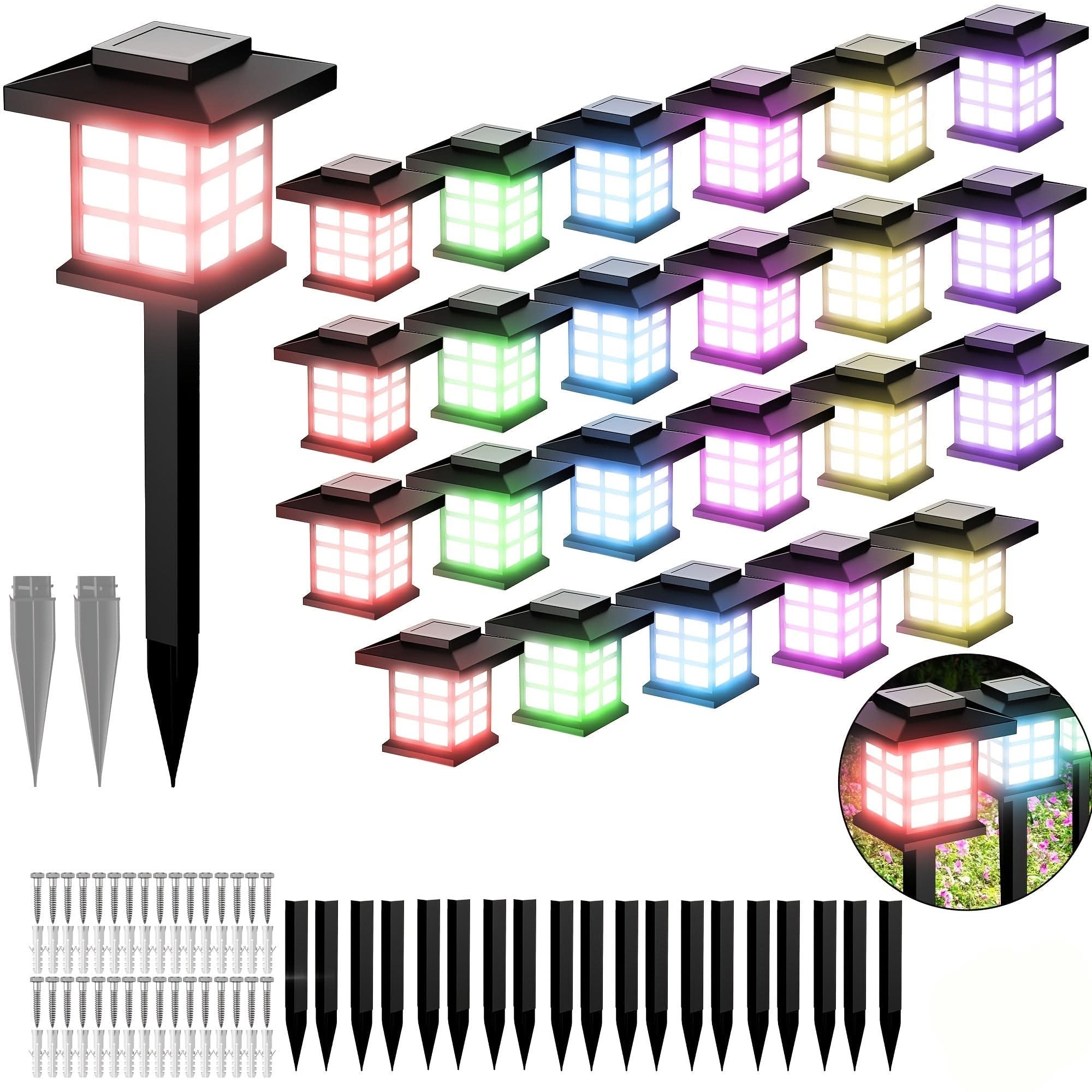 Vibrant Solar-Powered Garden Pathway Lighting Set