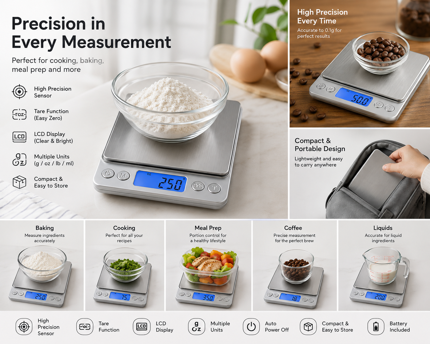 PrecisionPro Kitchen Weighing Scale | Accurate & User-Friendly