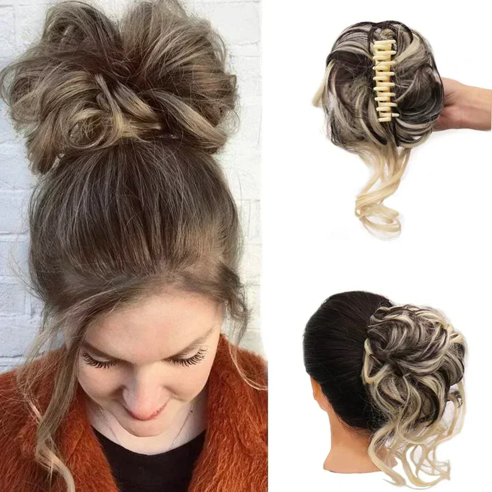 Effortless Volume Curly Bun Accessory – Clip-In Hairpiece for Instant Style