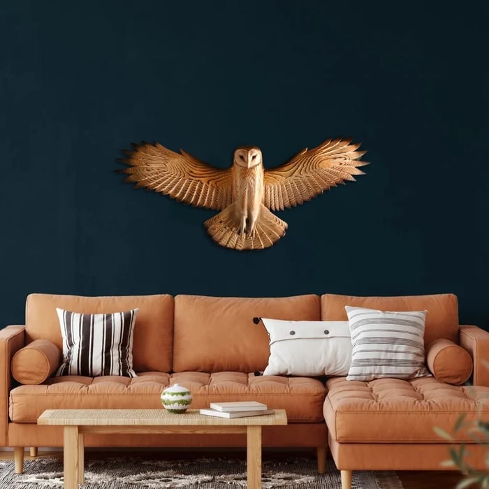 Owl Wall Art – Wooden Home Decor Piece