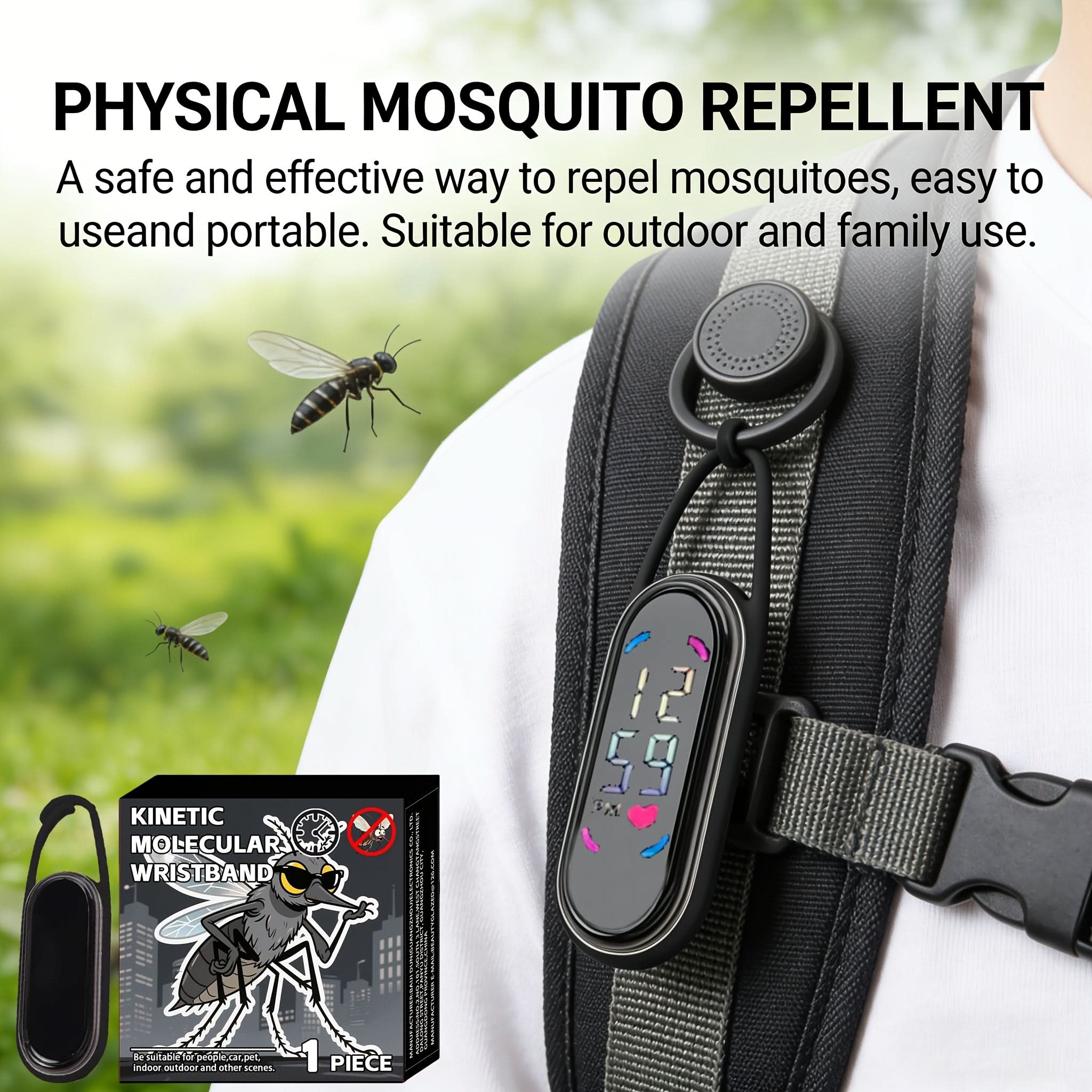 InsectGuard – Sleek Mosquito Defense Wristband for Outdoor Fun