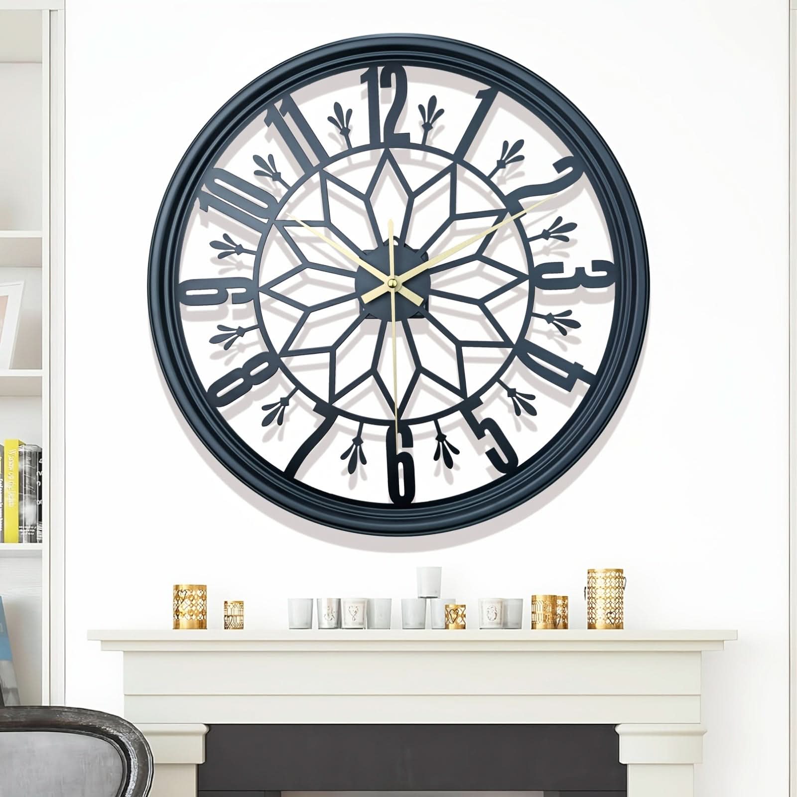 Elegant 40 cm Round Iron Wall Clock for Modern Spaces