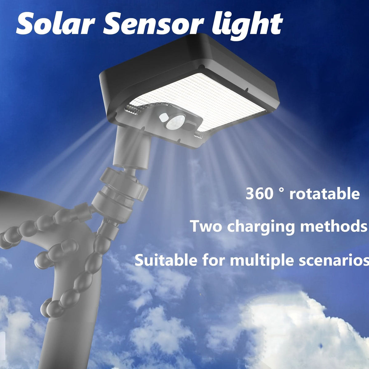 Versatile Solar-Powered Security Light with Motion Sensors