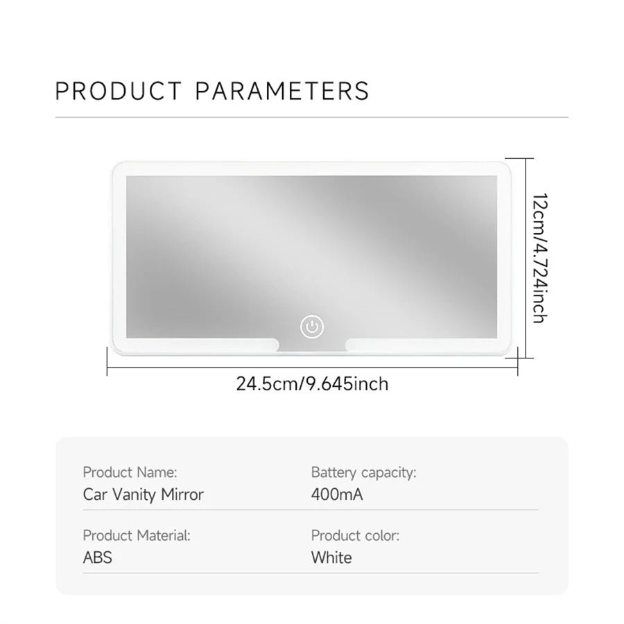 Illuminated Car Visor Mirror for Flawless Makeup