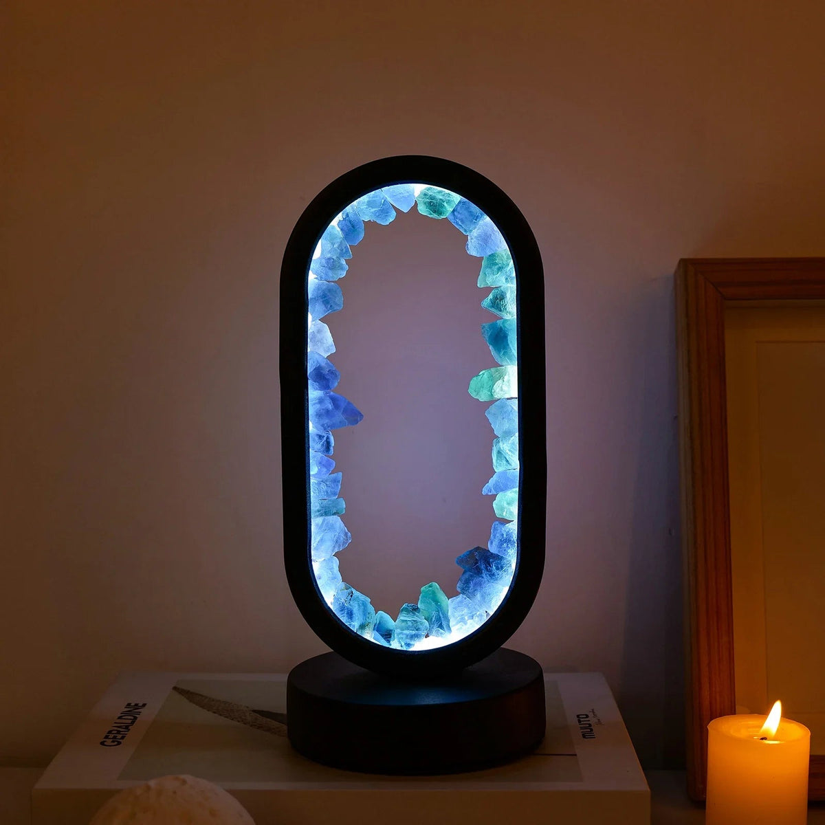 Natural Amethyst Table Lamp - Artisan Crafted