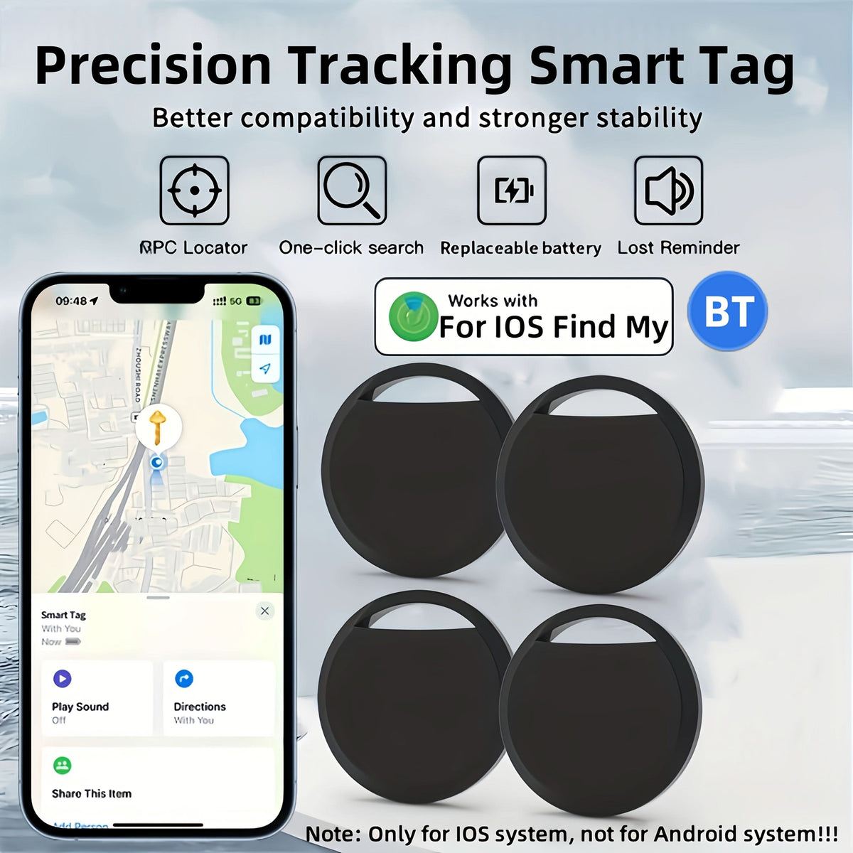 SmartLocate 4-Pack: Effortless Tracking for Essentials
