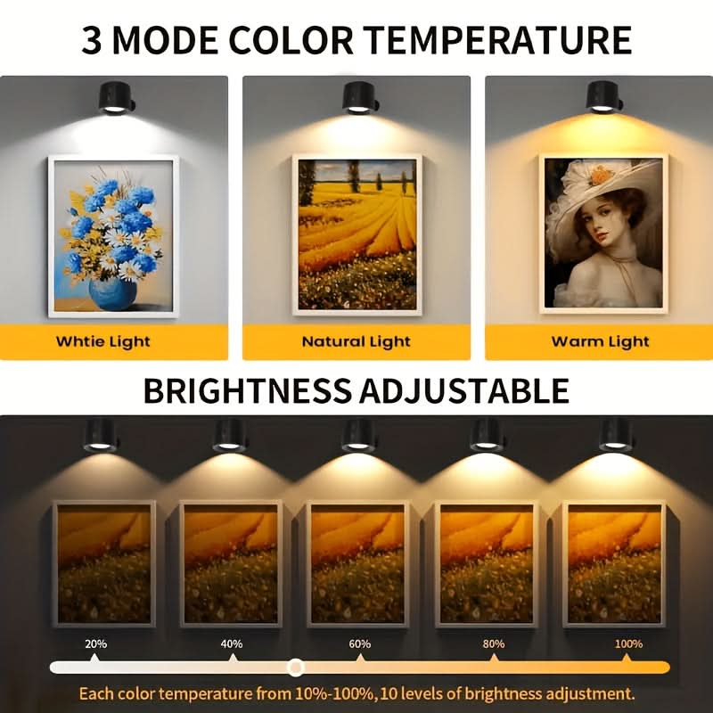 AuraFlex – Versatile Rechargeable Wall Light