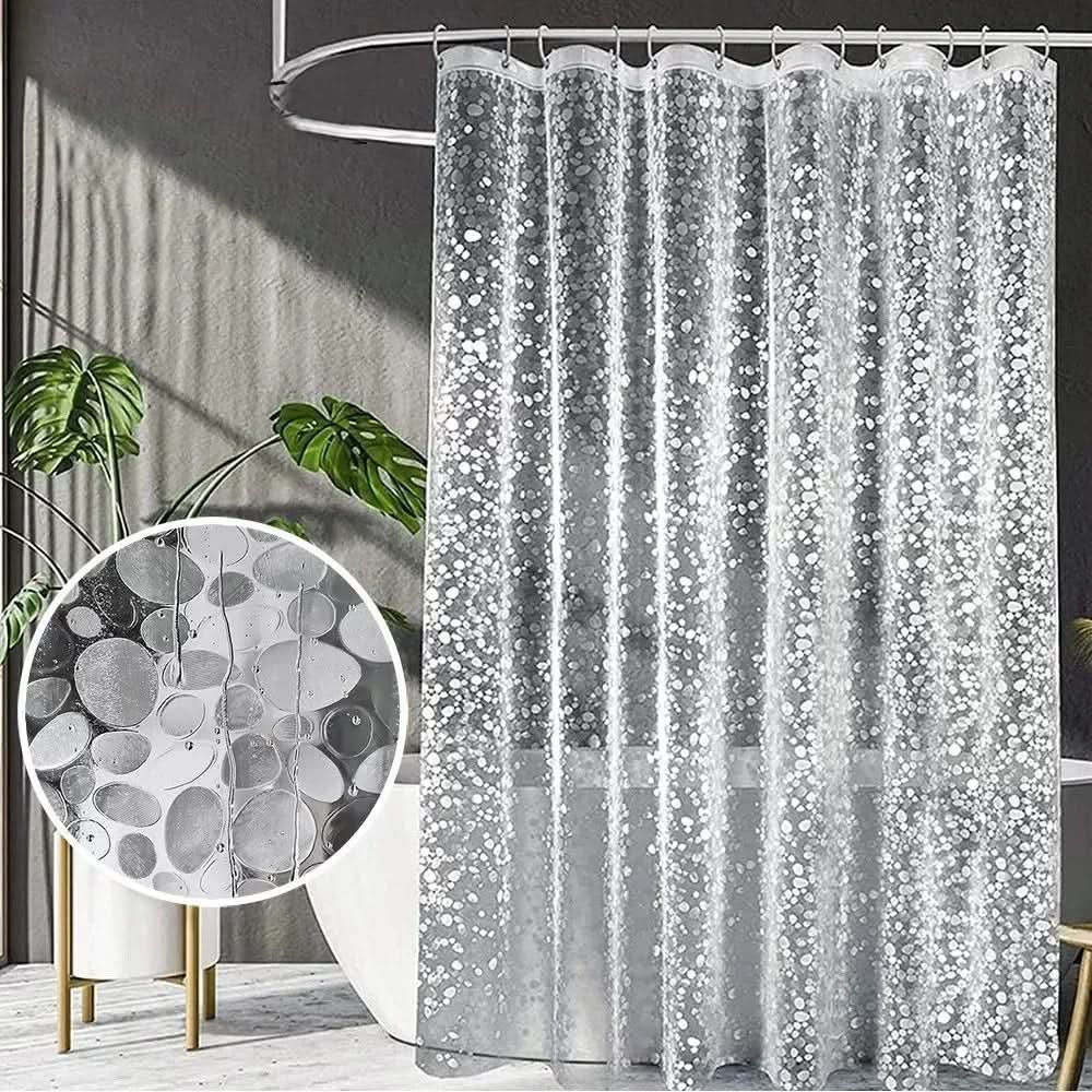 AquaGuard – Stylish Waterproof Shower Curtain with Pebble Design