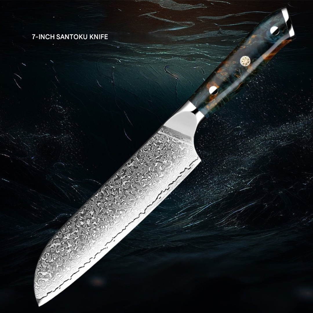Damascus Steel Knife Set – Japanese Style