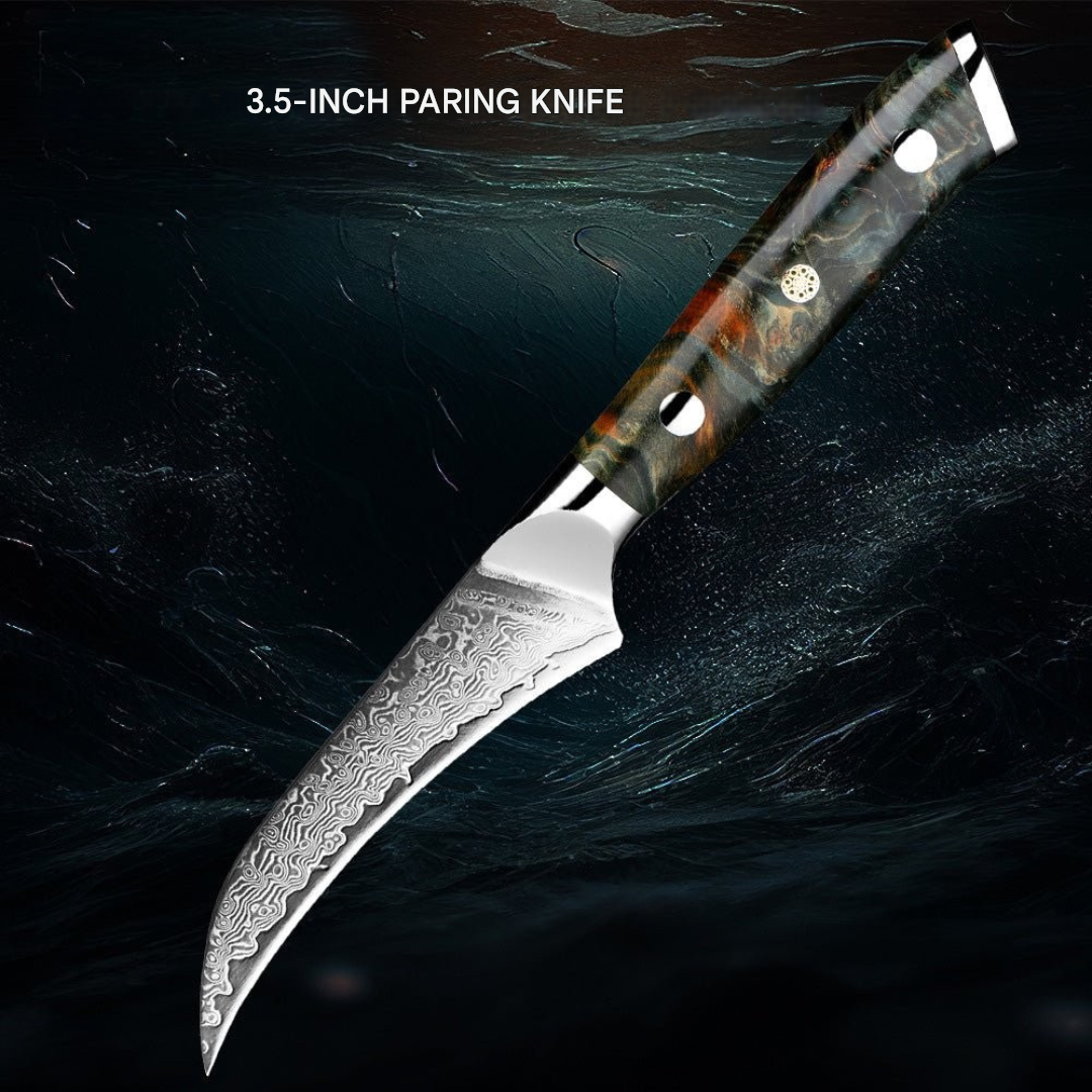 Damascus Steel Knife Set – Japanese Style