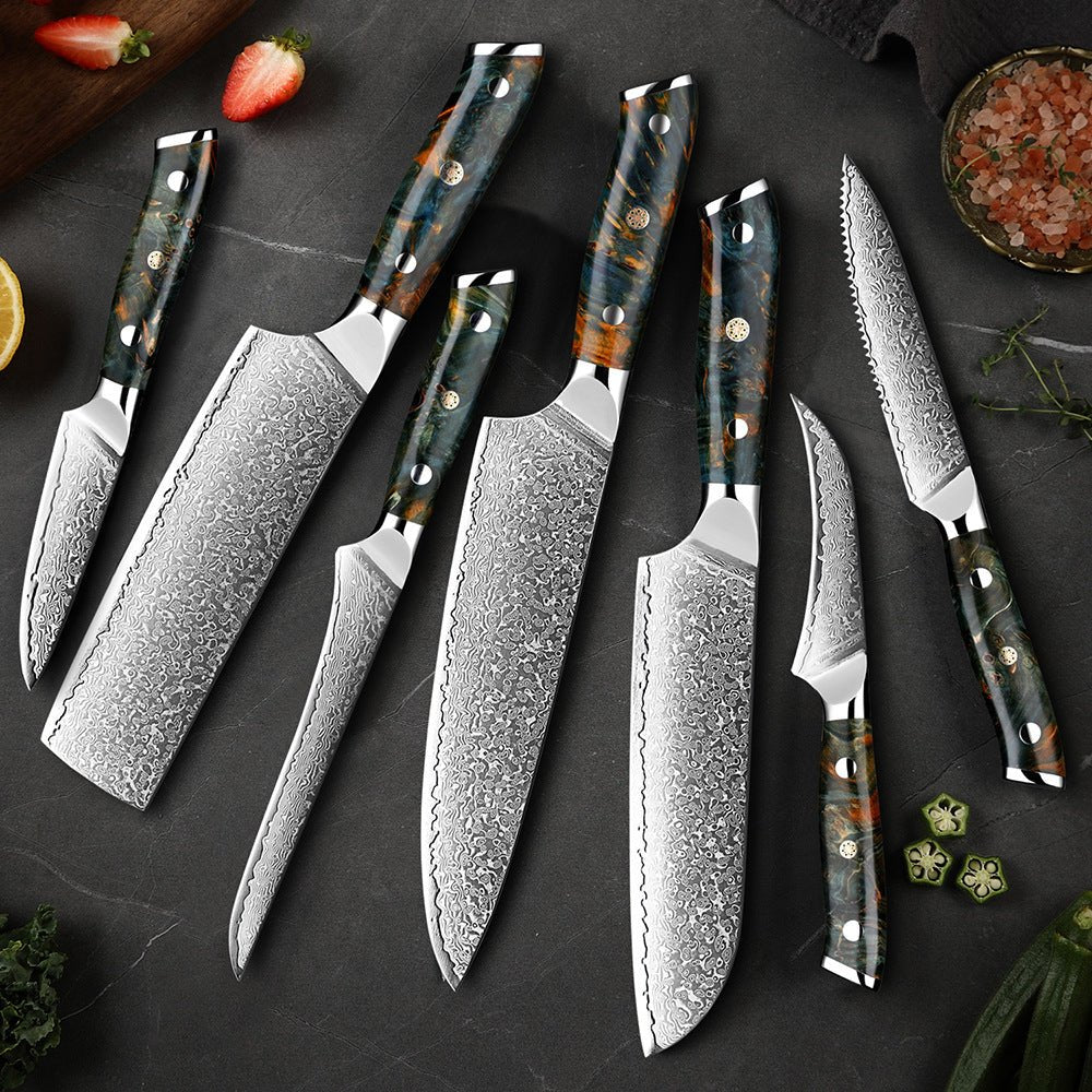 Damascus Steel Knife Set – Japanese Style