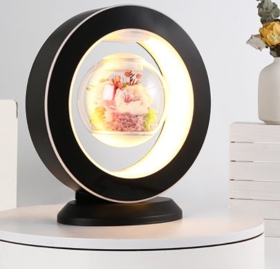 Magnetic Rotating Flower Display – Floating Floral Decor