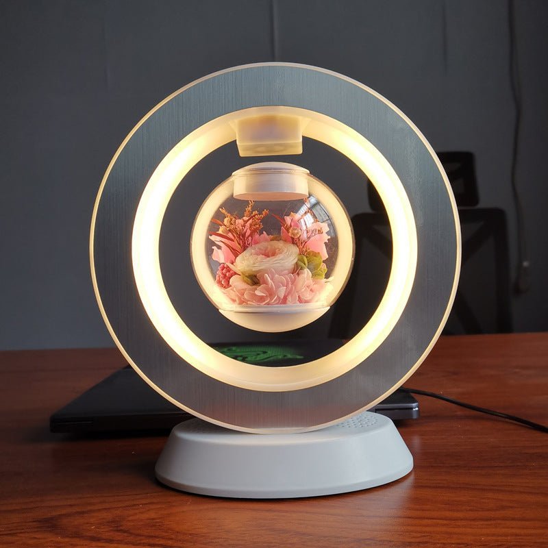 Magnetic Rotating Flower Display – Floating Floral Decor