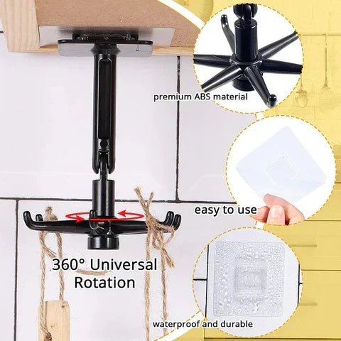 Versatile 360° Rotating Adhesive Wall Hook