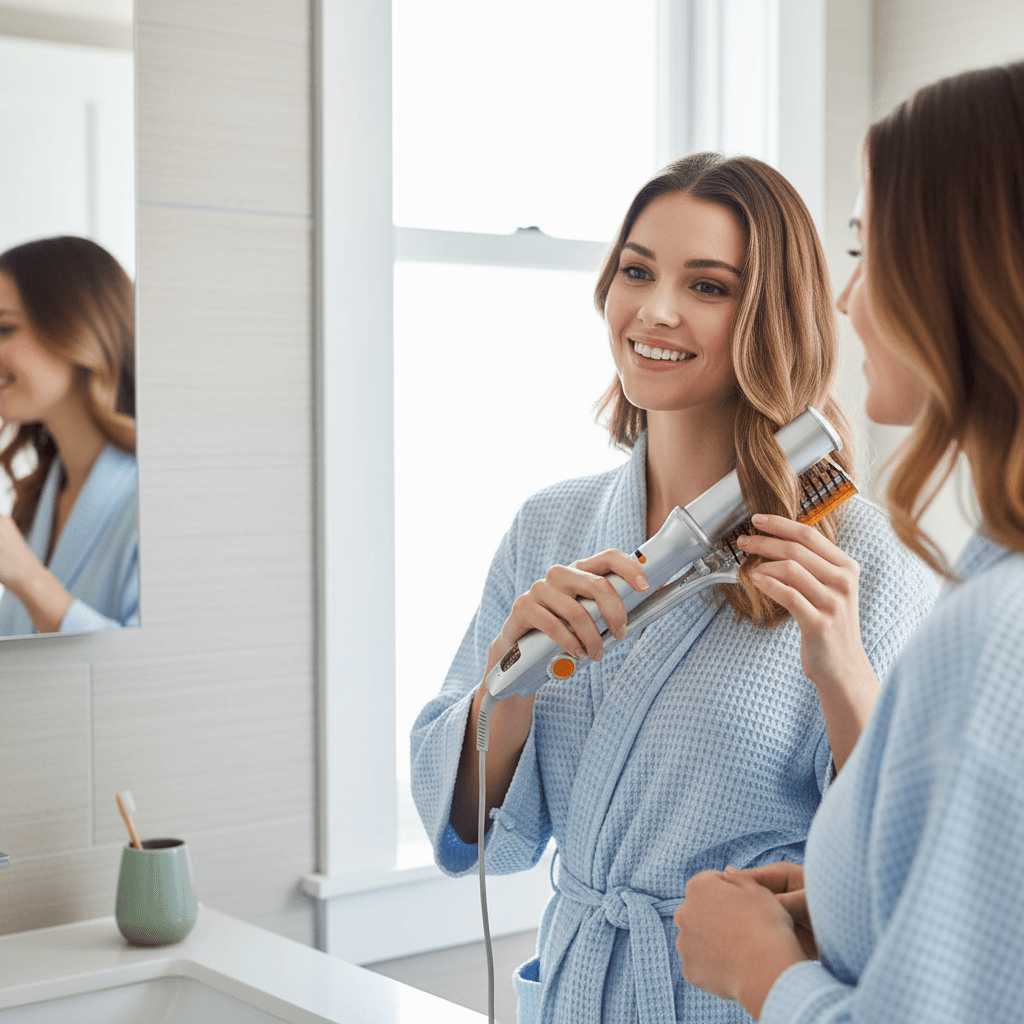 Dual-Function Rotating Brush – Effortless Styling & Smoothing