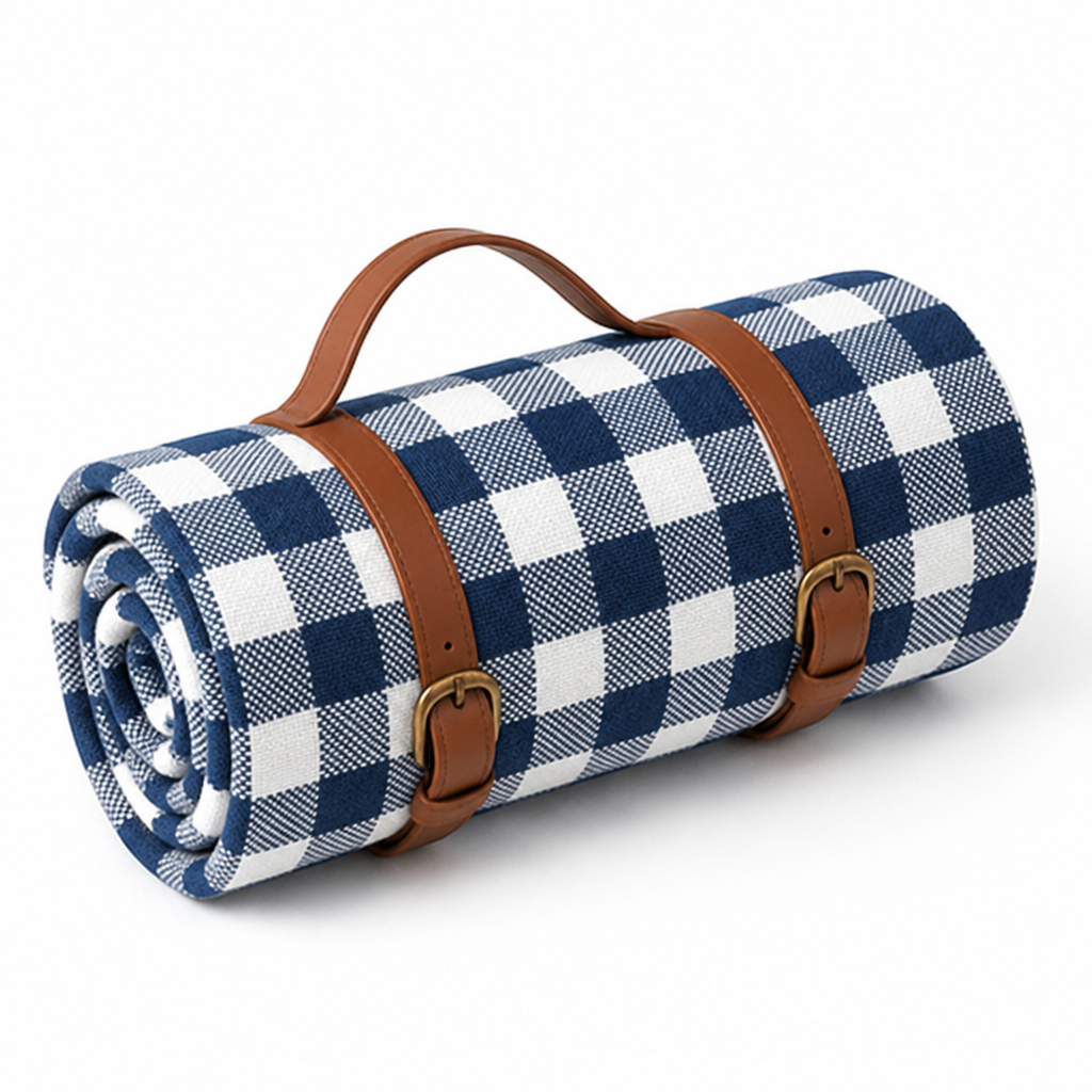 Waterproof PEVA Backing & Soft Acrylic Top Picnic Blanket (Foldable)