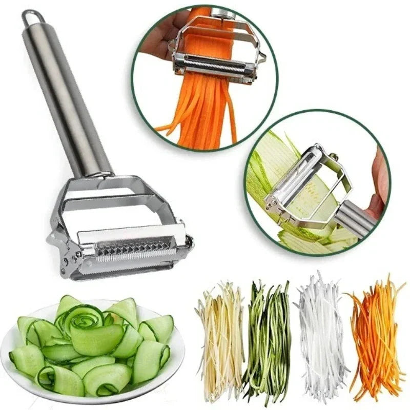 Precision Stainless Steel Multi-Function Vegetable Peeler & Slicer