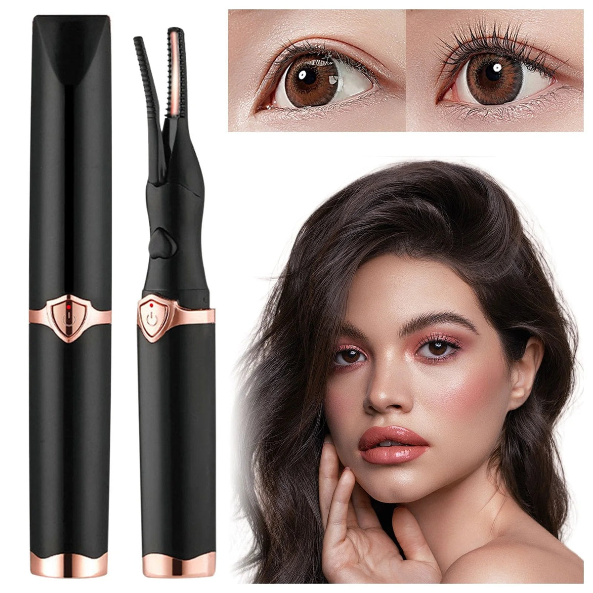 Portable Rechargeable Eyelash Curler with Adjustable Heat