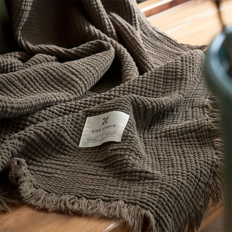 Chic Fringed Throw Blanket for Ultimate Home Comfort