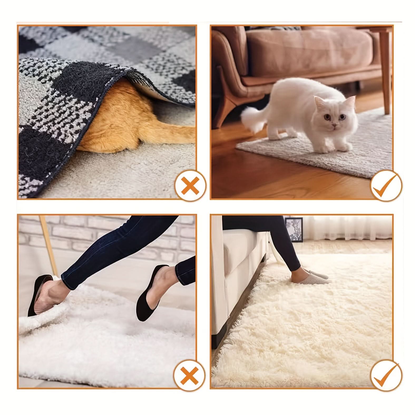 SecureGrip™ Reusable Non-Marking Carpet Stickers for Home and Office
