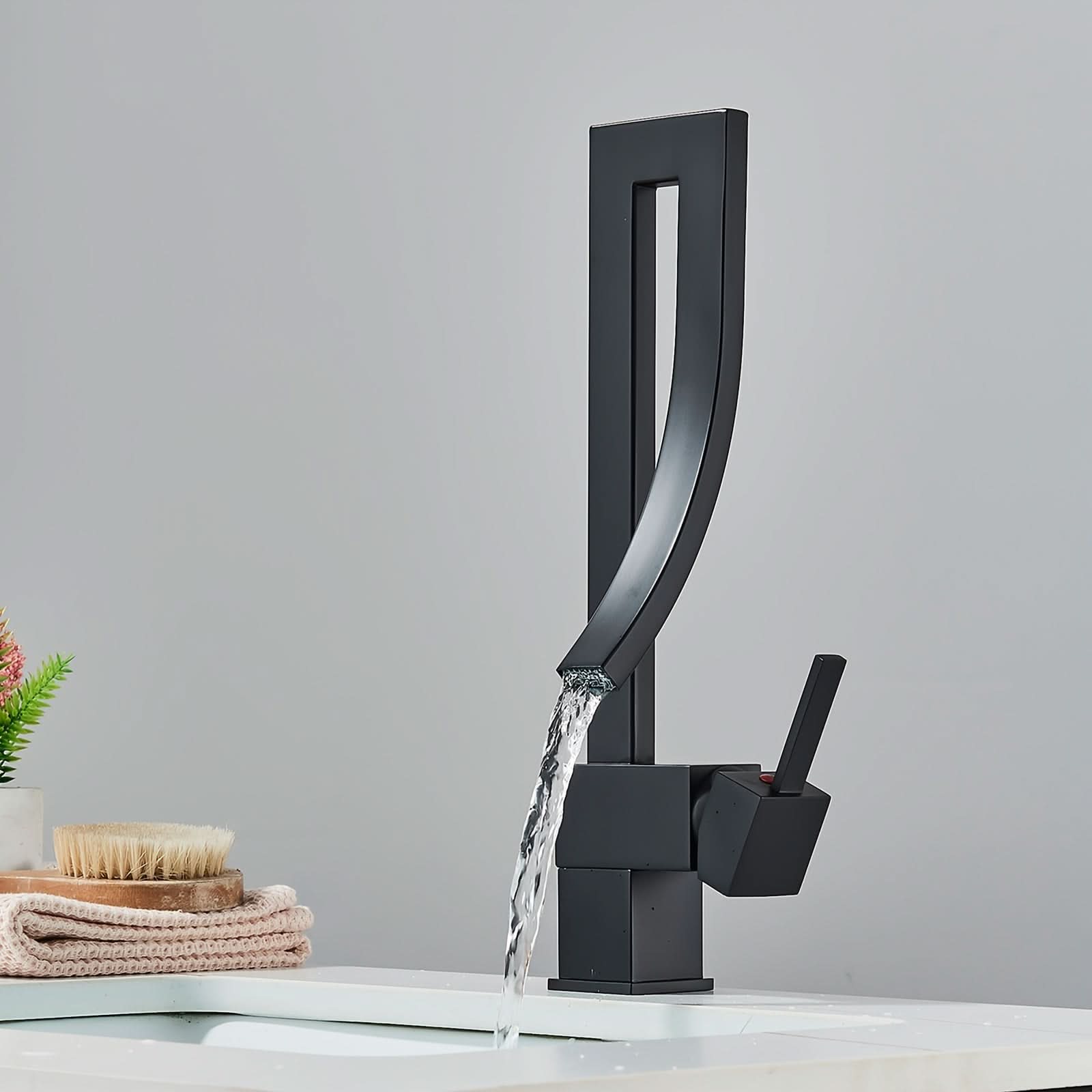 AquaElegance - Sleek Waterfall Sink Faucet