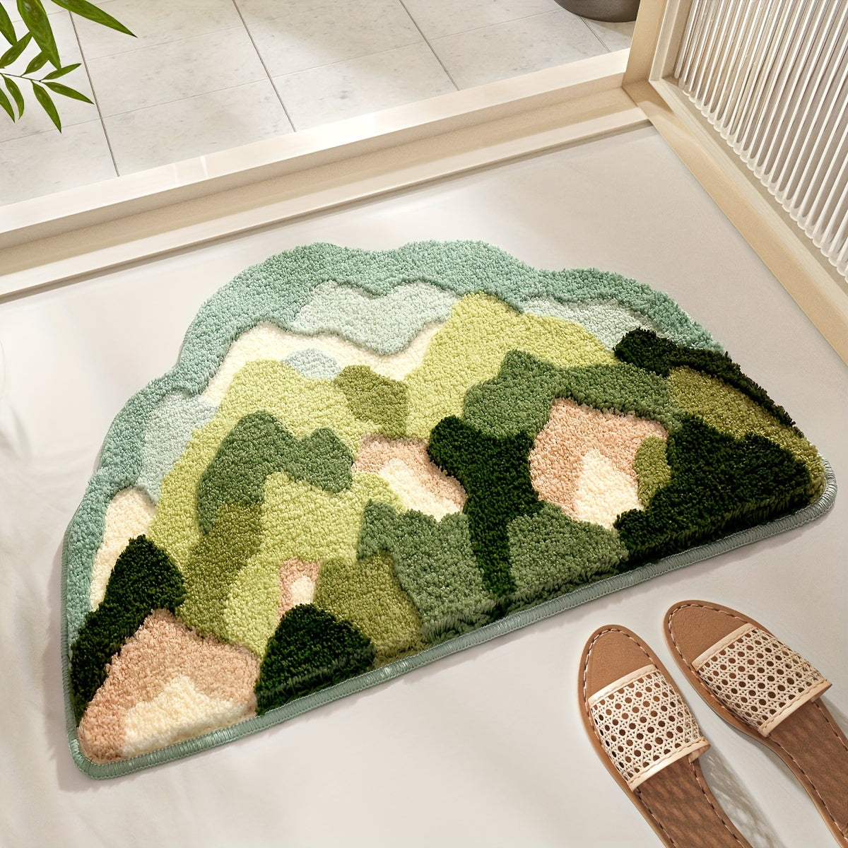 Floral Design Bath Mat – Soft, Absorbent, and Comfortable