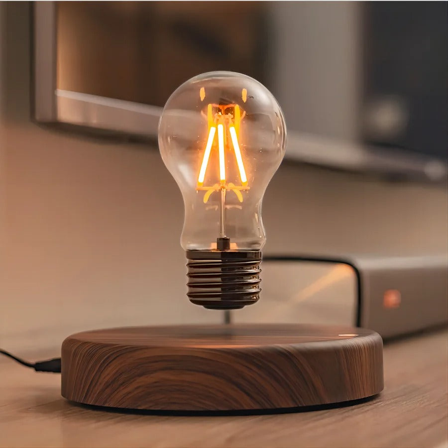 Floating LED Light Bulb with Magnetic Levitation