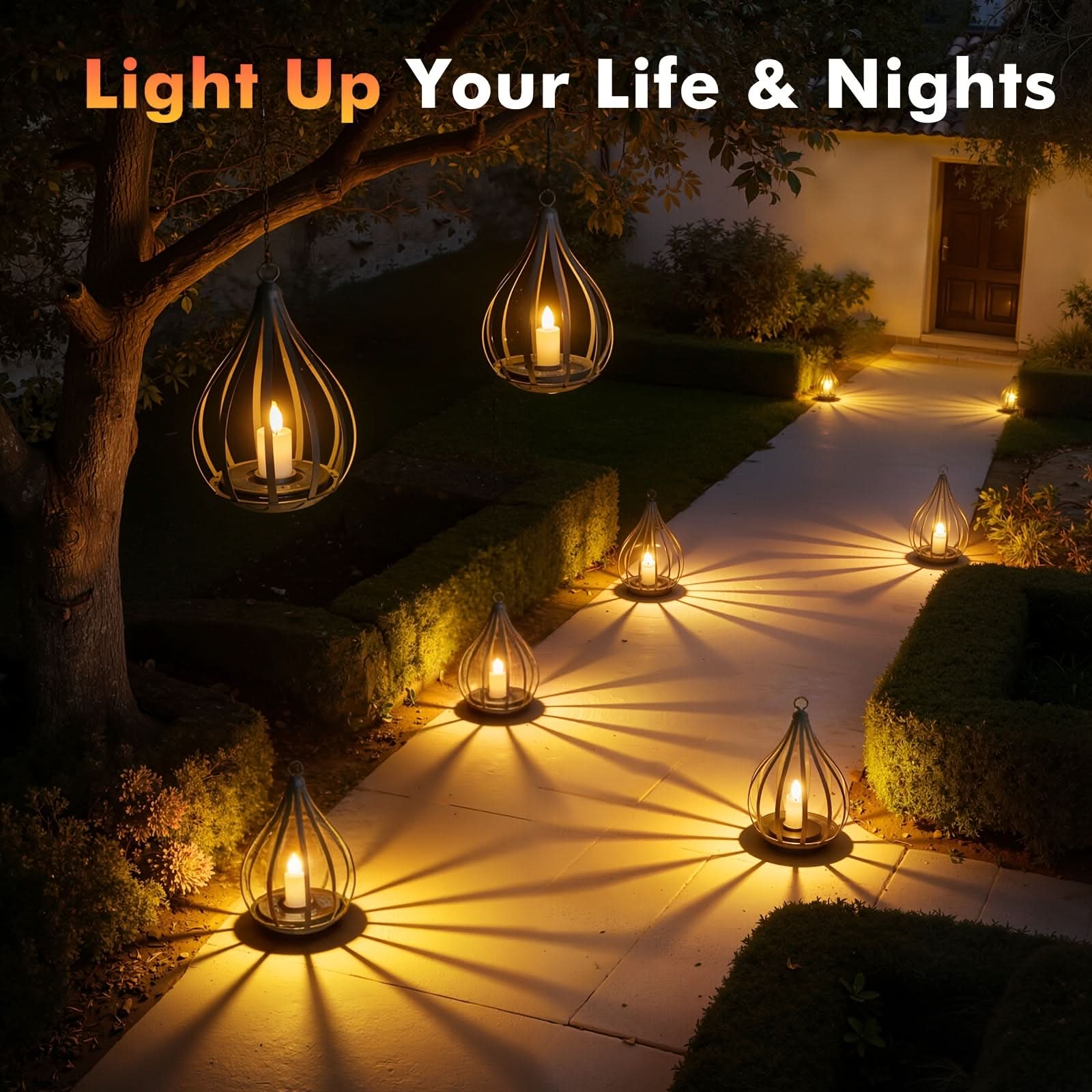 SolaraGlow – Elegant Solar-Powered Hanging Lantern