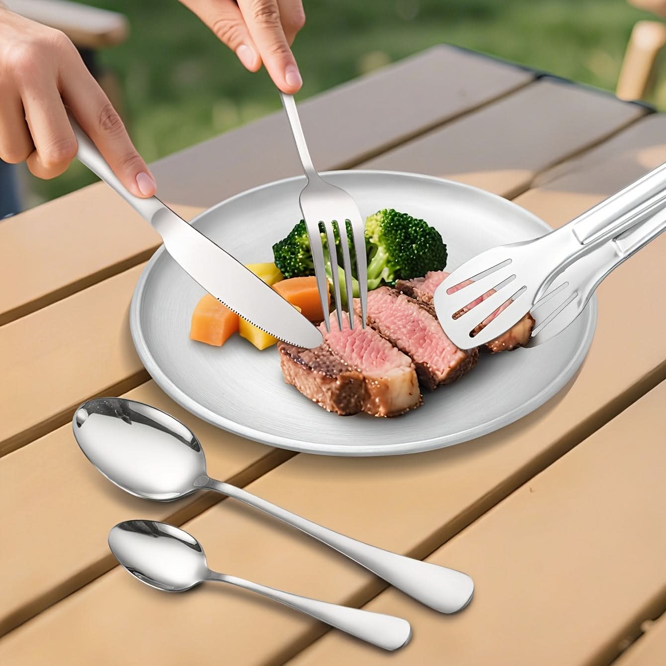TravelMate – Compact Dining Set with Tongs for Outdoor Fun