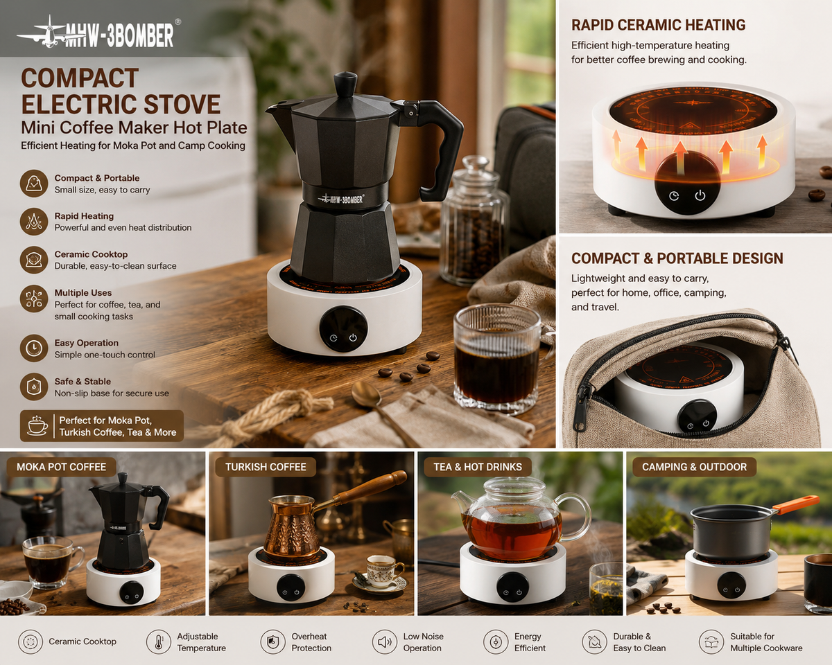 Compact Ceramic Electric Stove | Mini Hot Plate for Coffee Makers