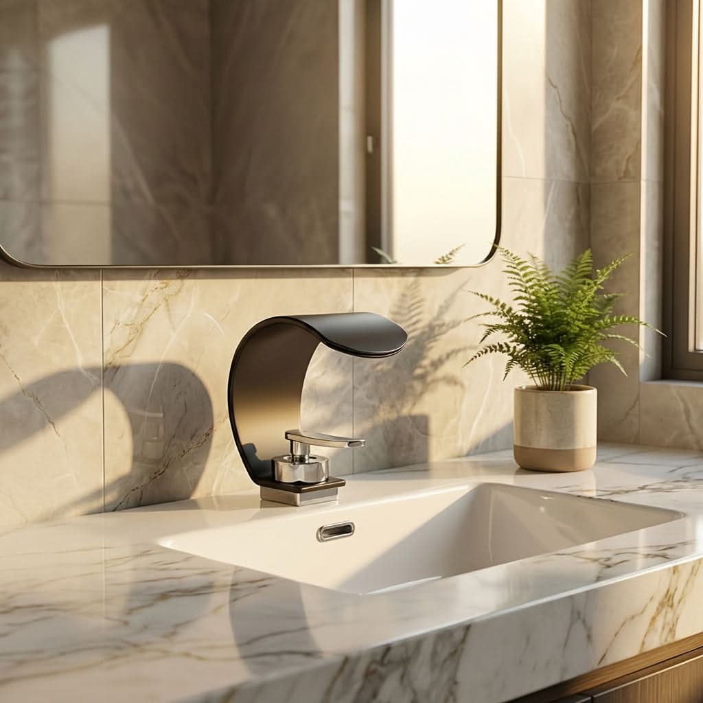 LuxeStream - Contemporary Waterfall Faucet for Stylish Bathrooms