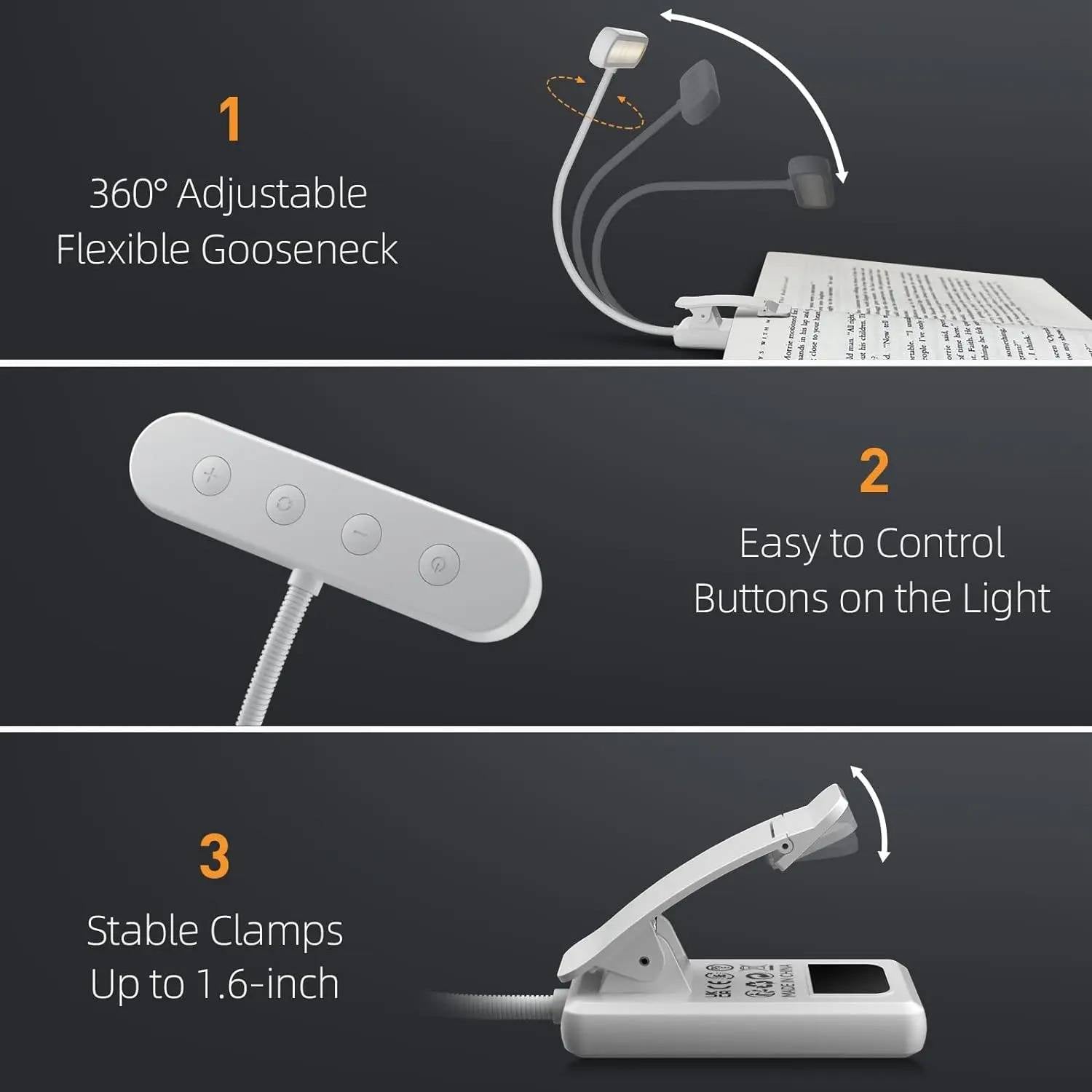 Adjustable LED Book Light for Comfortable Reading