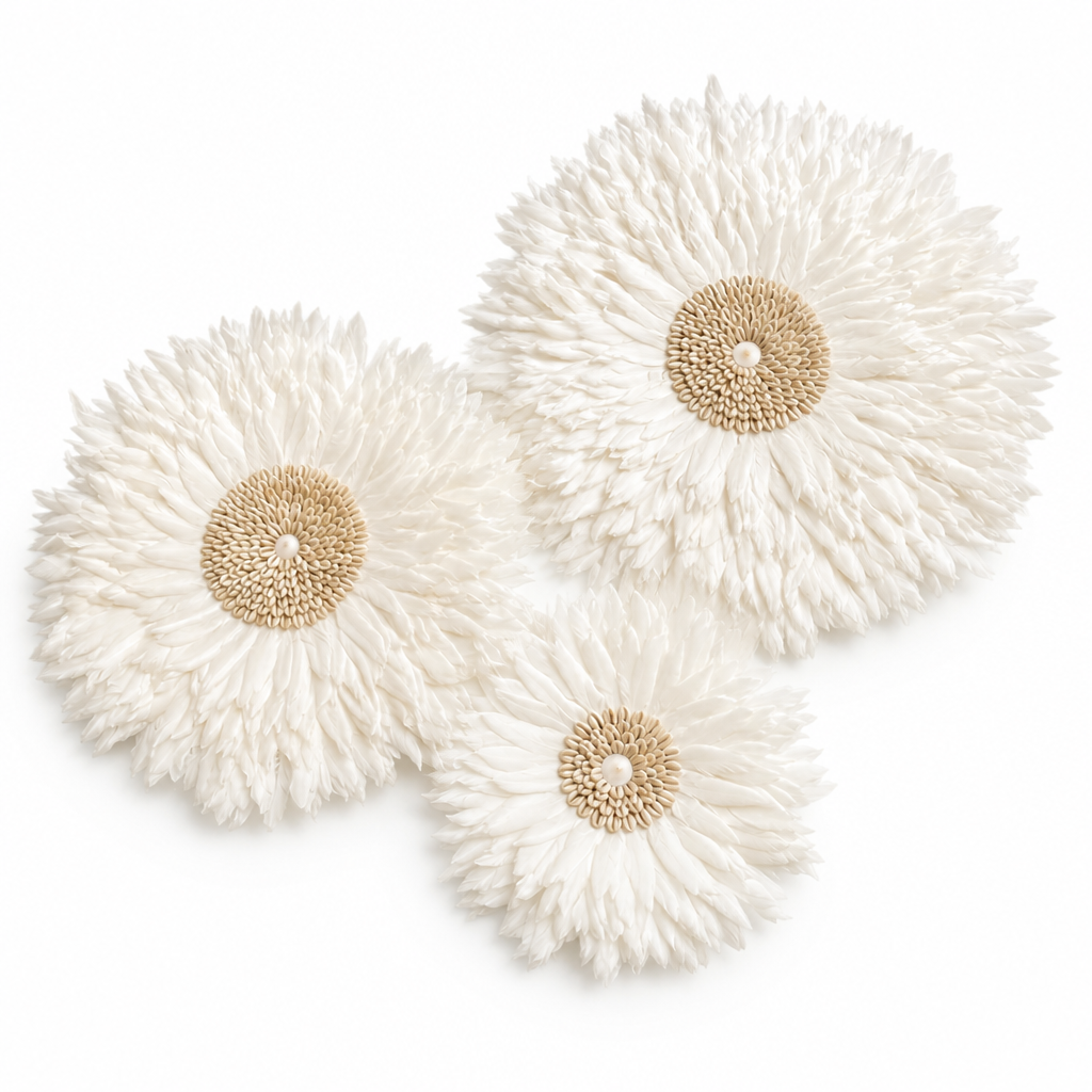 Handmade Natural Feather & Shell Wall Art